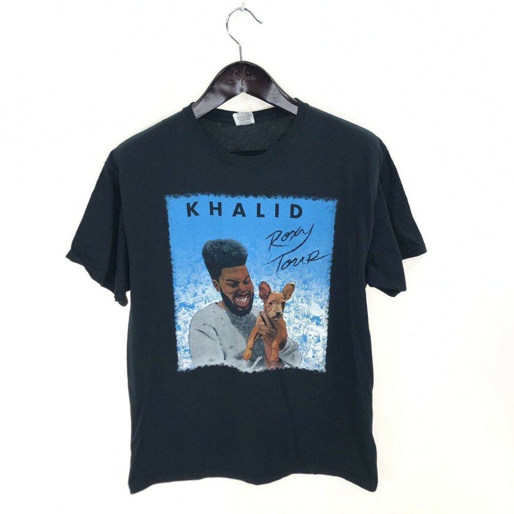 KHALID Roxy Tour T-shirt L Large Black Double Side